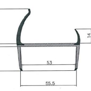 C01A018 Uszczelka z PVC 53-55,5 mm długość 5m - Szaro/Czarna